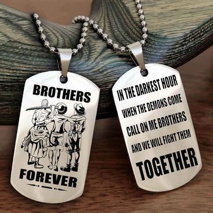 Spartan Personalized Double Sided Dog Tag For My Brother - Call On Me Brother And We Will Fight Them Together Gift For Your Friend