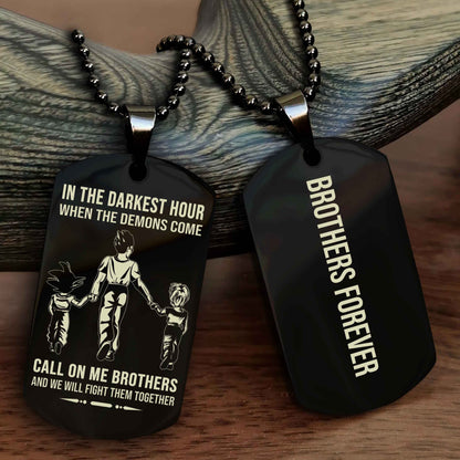 Biker Customizable engraved NAG dog tag double sided gift from brother, brother forevers
