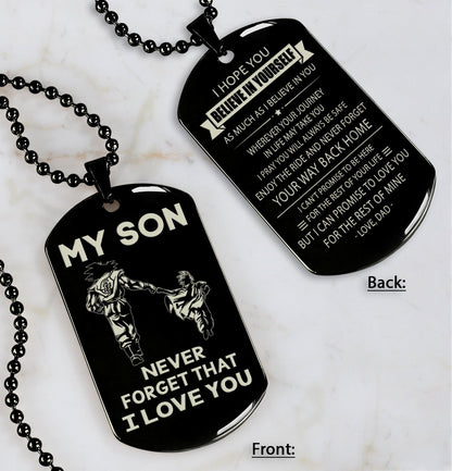 DRB Personalized Double Sided Dog Tag To My Son Never Forget That I Love You - Never Forget Your Way Back Home