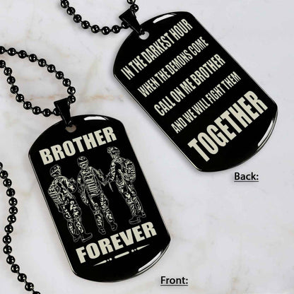 All Team engraved double sided dog tag call on me brother gift for brother dog tag for brother