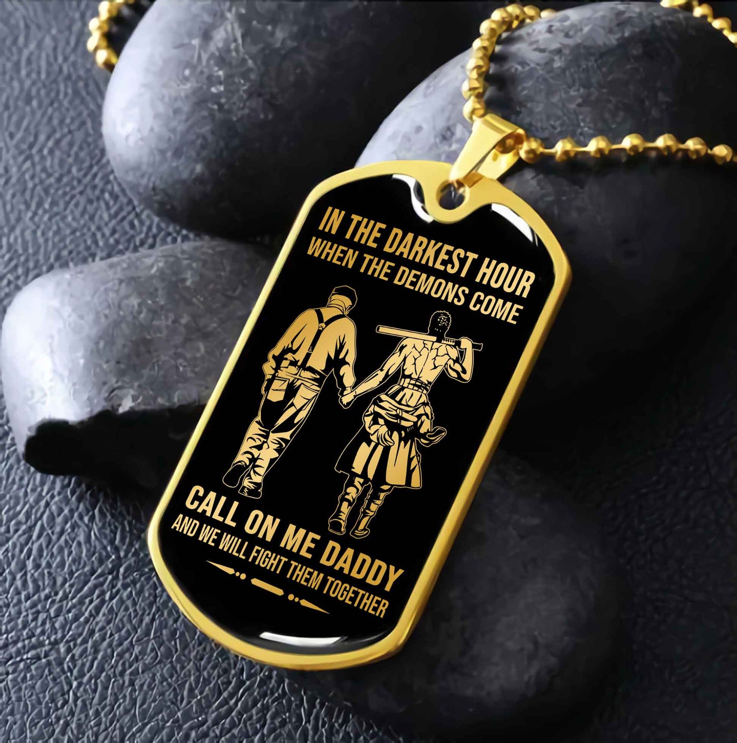 DRB Military Chain Silver Plated 18K Gold Plated Call On Me Daddy Gift For Your Dad