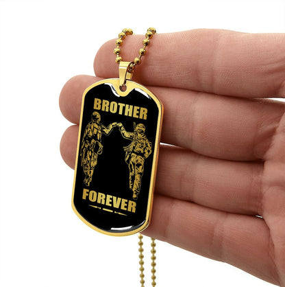 Viking-Military Chain (18K Gold Plated)-gifts from brother, n the darkest hour, When the demons come call on me brother and we will fight them together