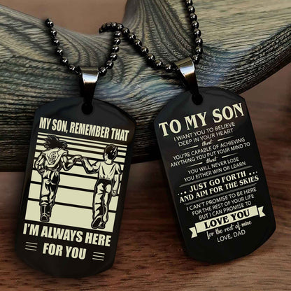 DRB Double Sided Dog Tag My Son Remember That - Gift For Son Just Go Forth And Aim For The Skies