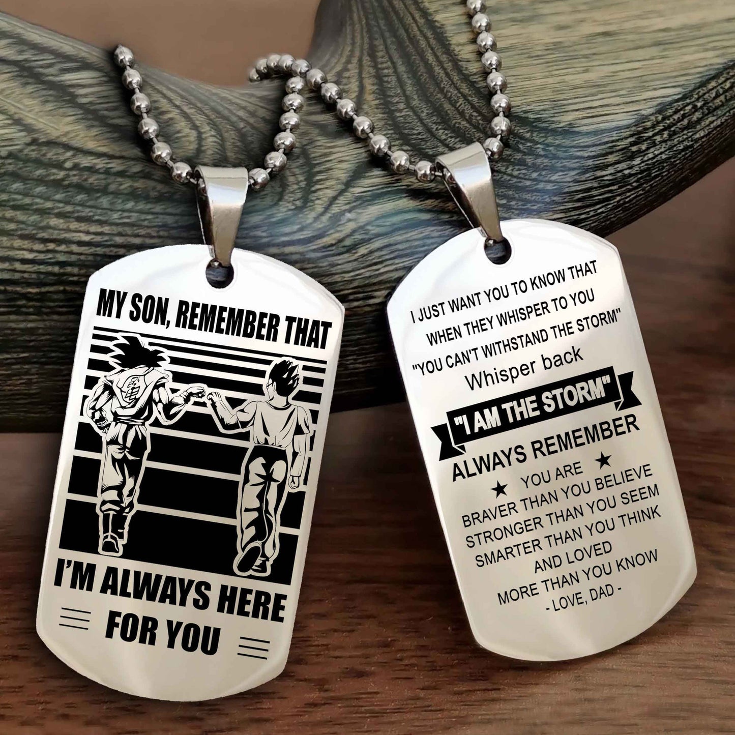 Samurai Personalized Double Sided Dog Tag My Son Remember That I Will Always Here Whisper Back I Am The Storm