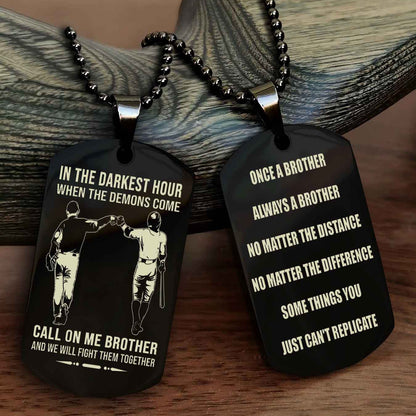 OP Customizable engraved dog tag double sided gift from brother Once A Brother Always A Brother
