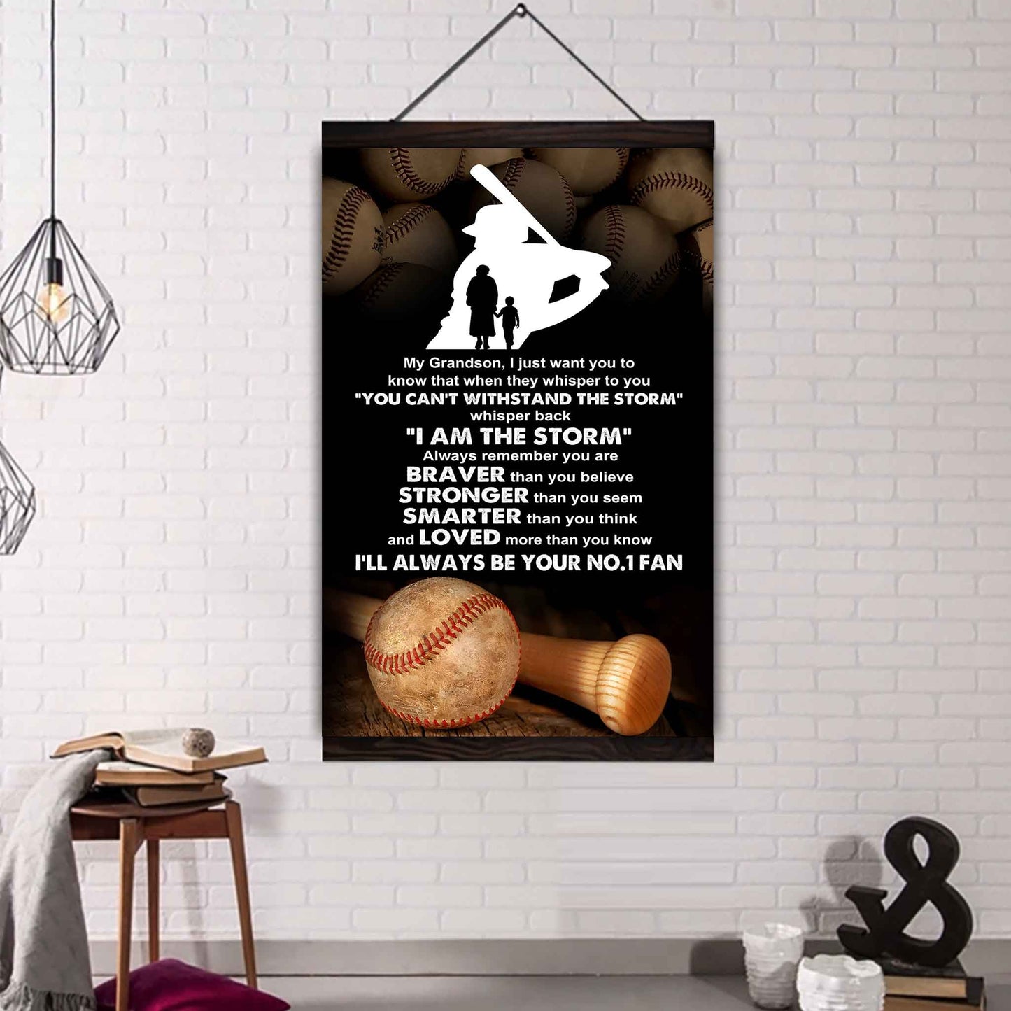 Tennis Poster Canvas Grandma To Grandson - Whisper Back I Am The Storm I Will Always Your No 1 Fan