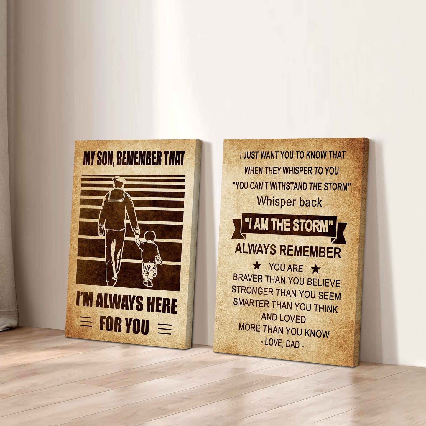 Combo 2 Sport Poster Canvas My Son Remember That - Whisper Back I'm The Storm