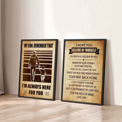 Combo 2 Sport Poster Canvas My Son Remember That - Never Forget Your Way Back Home