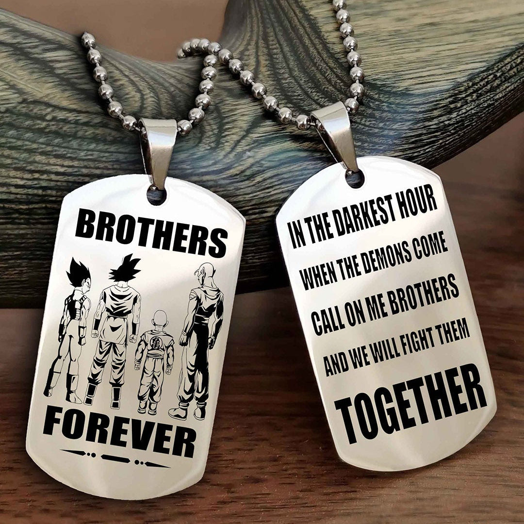 Spartan Team 3 Personalized Double Sided Dog Tag For My Brother - Call On Me Brother And We Will Fight Them Together Gift For Your Friend