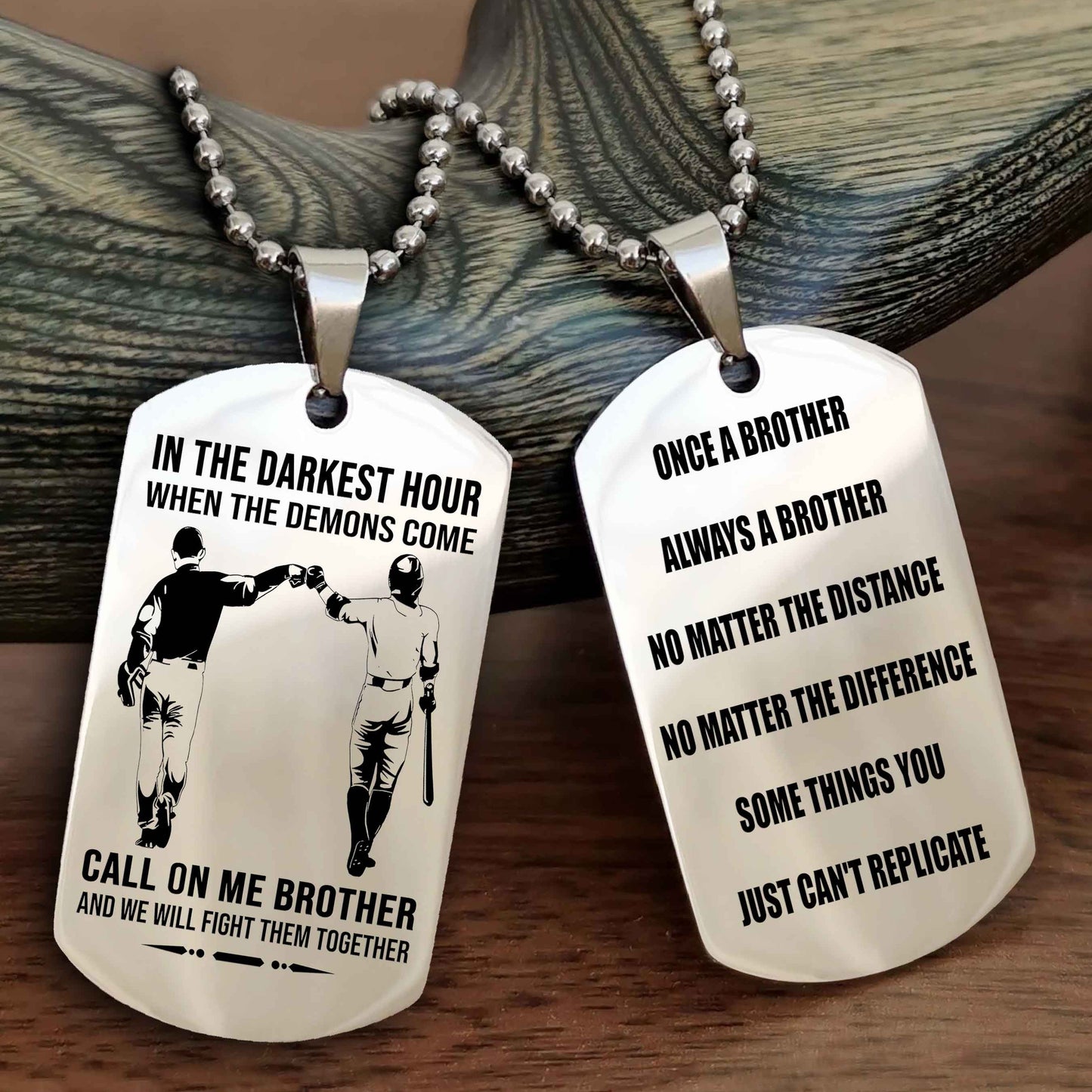 TWD Customizable engraved dog tag double sided gift from brother Once A Brother Always A Brother
