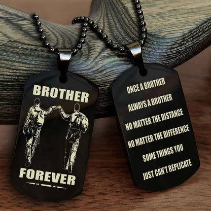 Cowboy Customizable engraved dog tag double sided gift from brother - Brother Forever Once A Brother Always A Brother