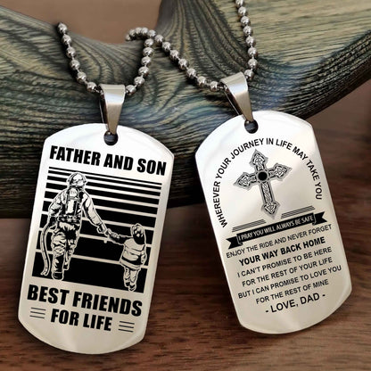 Knight Templar Cross Double Sided Dog Tag Father And Son Best Friend For Life - Gift For Son Never Forget Your Way Back Home