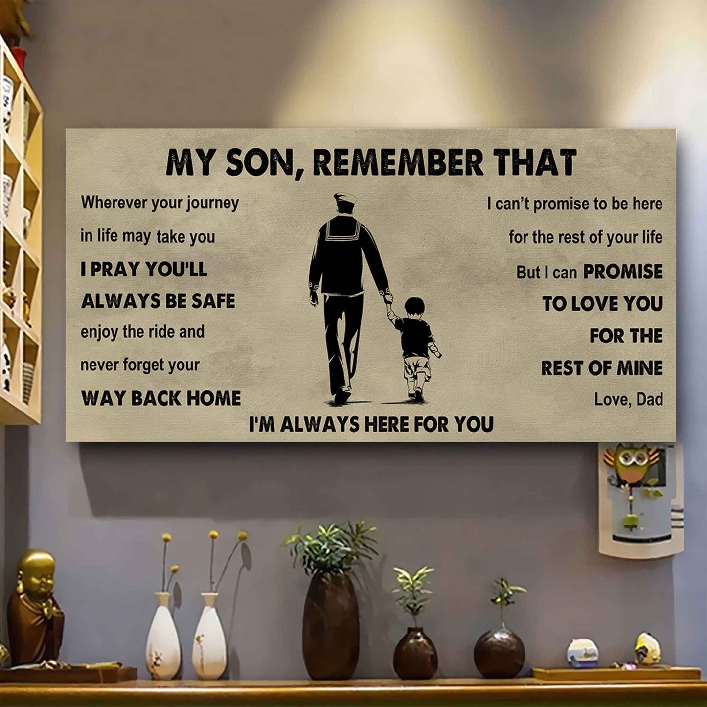 Personalized Sport Poster Canvas -  My Son Remember That Never Forget Your Way Back Home