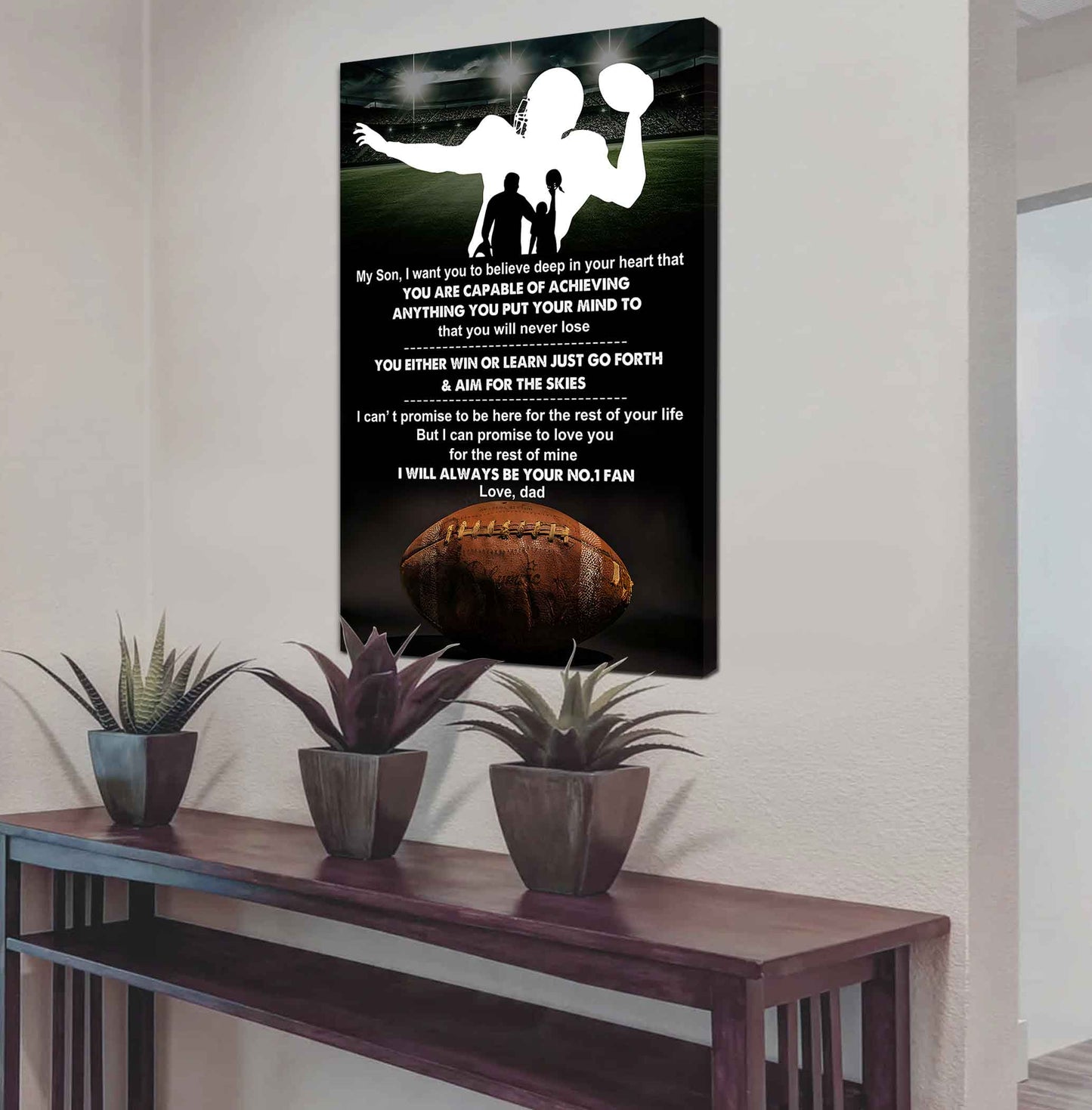 Sport Poster Canvas Dad To Son - You Will Never Lose You Either Win Or Learn I Will Always Your No 1 Fan