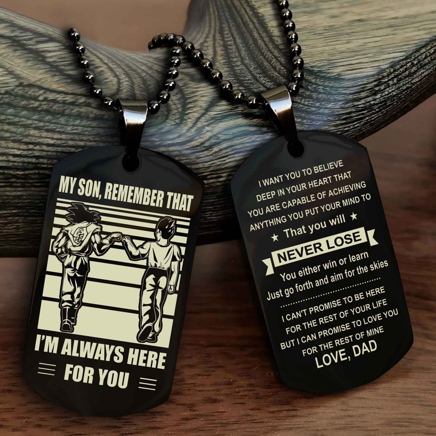 Samurai Personalized Double Sided Dog Tag My Son Remember That I Will Always Here You Will Never Lose You Either Win Or Learn