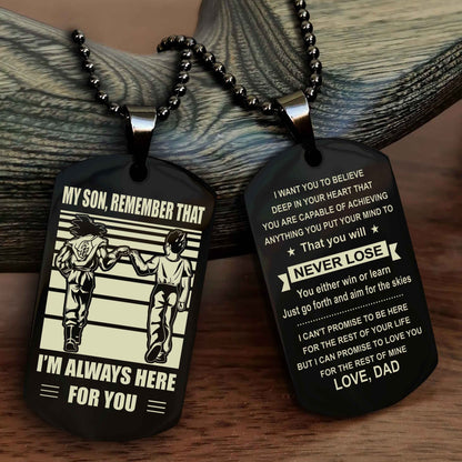 Samurai Personalized Double Sided Dog Tag My Son Remember That I Will Always Here You Will Never Lose You Either Win Or Learn
