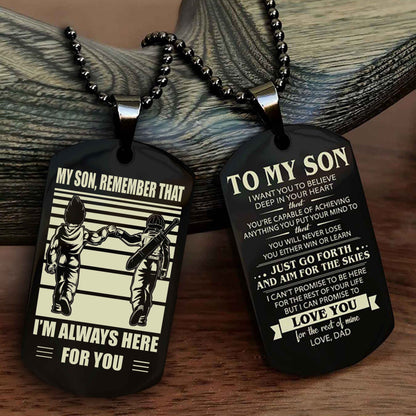 DRB Double Sided Dog Tag My Son Remember That - Gift For Son Just Go Forth And Aim For The Skies