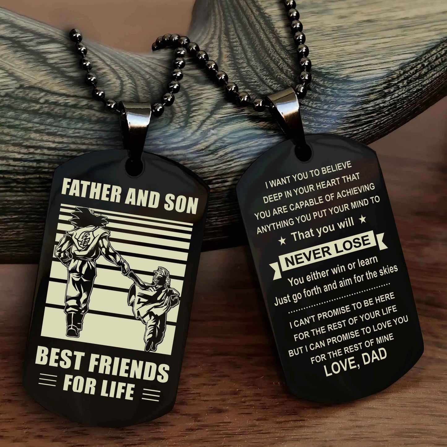 Cowboy Personalized Double Sided Dog Tag To My Son I Love You - You Will Never Lose You Either Win Or Learn From Dad To Son