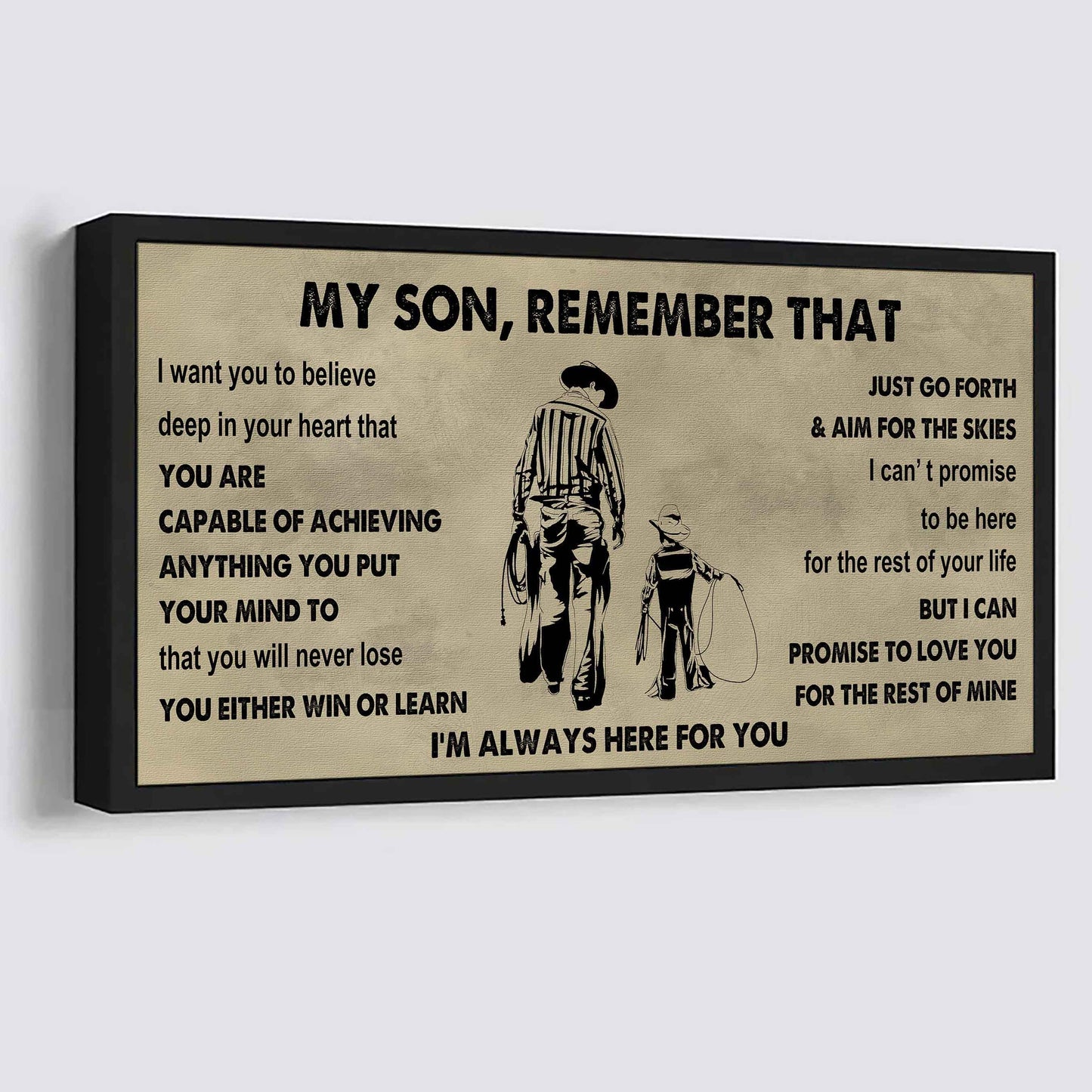 Personalized Sport Poster Canvas -  My Son Remember That You Will Never Lose You Either Win Or Learn