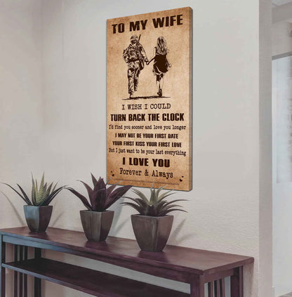 Samurai Poster Canvas To My Wife I Wish I Could Turn Back The Clock - I Love You Forever And Always Gift For Your Wife