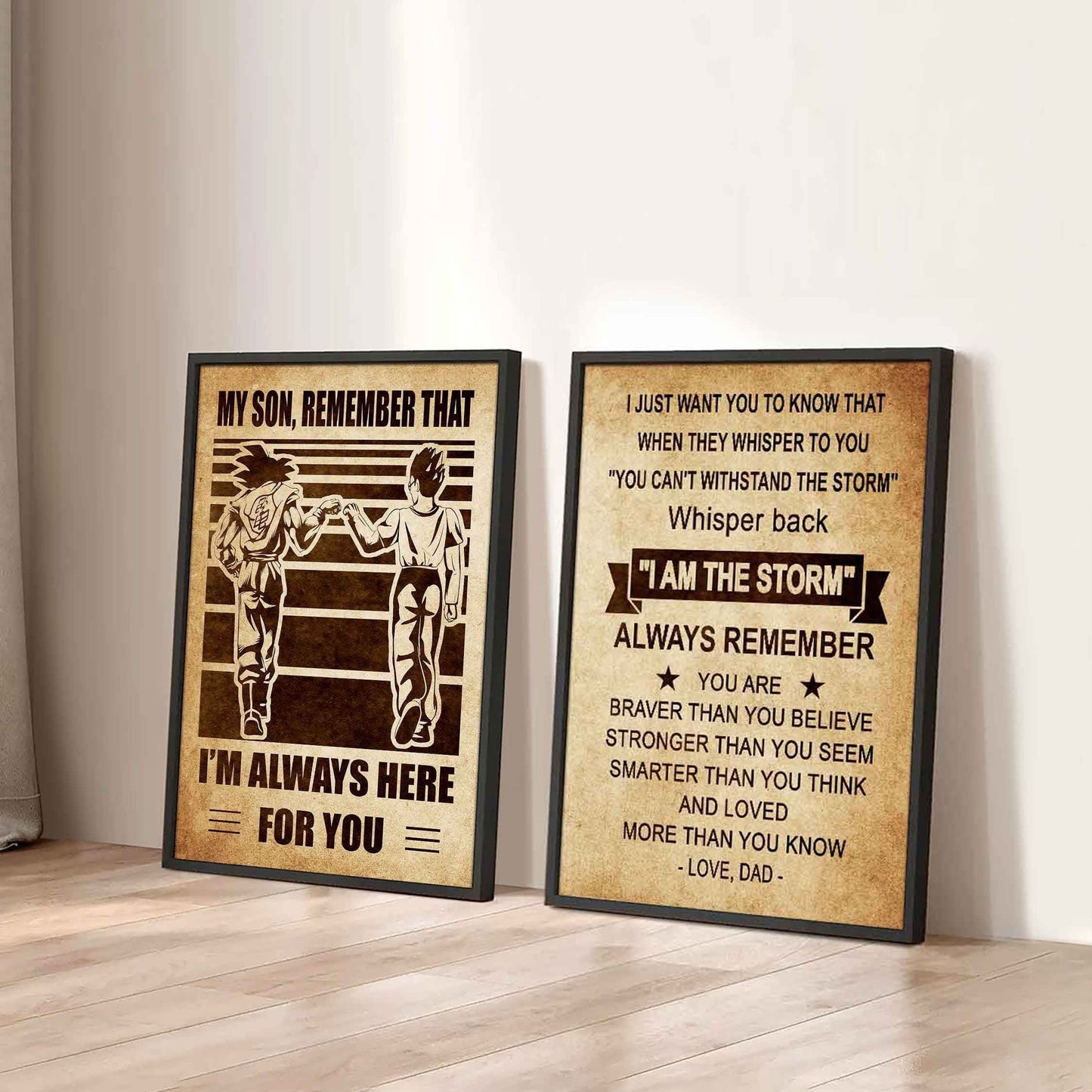 Combo 2 DRB Poster Canvas My Son Remember That - Whisper Back I'm The Storm