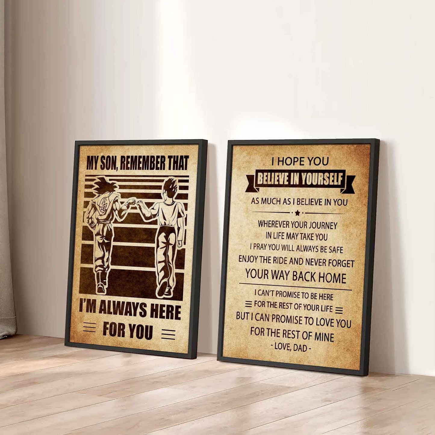 Combo 2 DRB Poster Canvas My Son Remember That - Never Forget Your Way Back Home