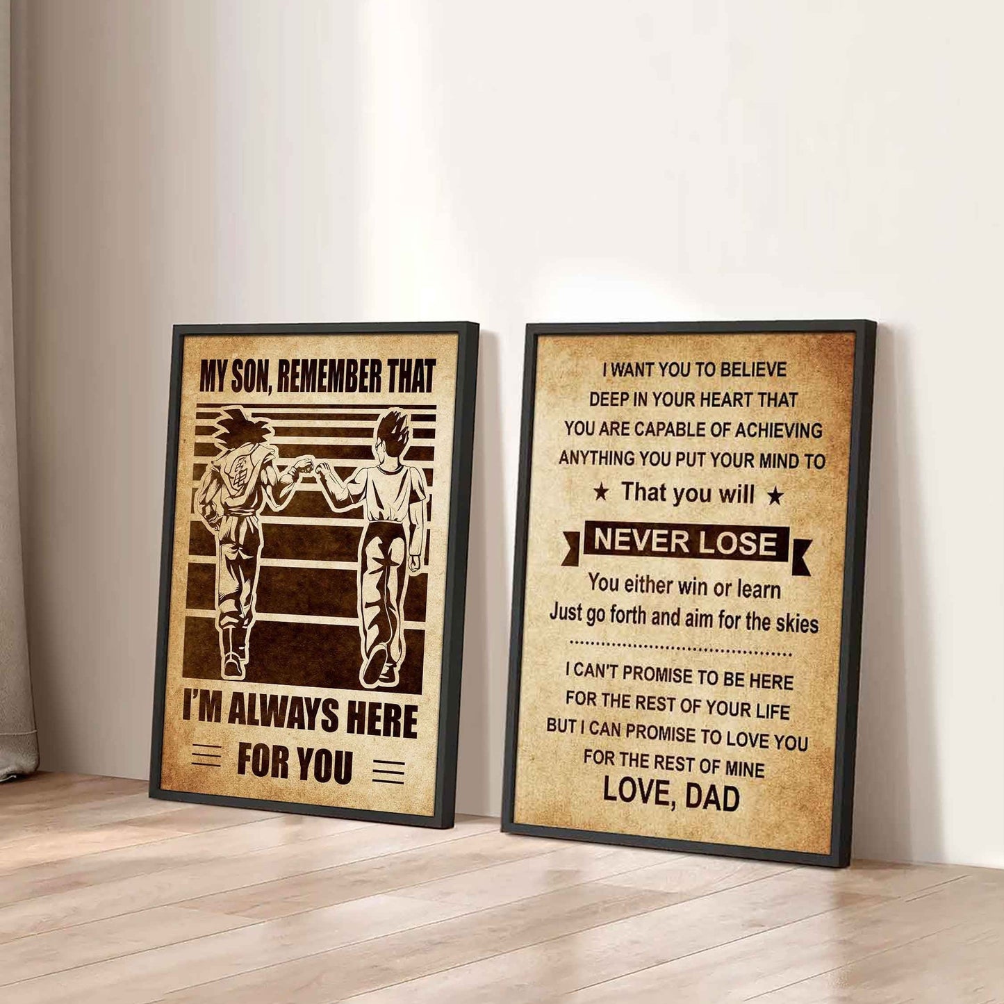 Combo 2 Sport Poster Canvas My Son Remember That - You Will Never Lose You Either Win Or Learn