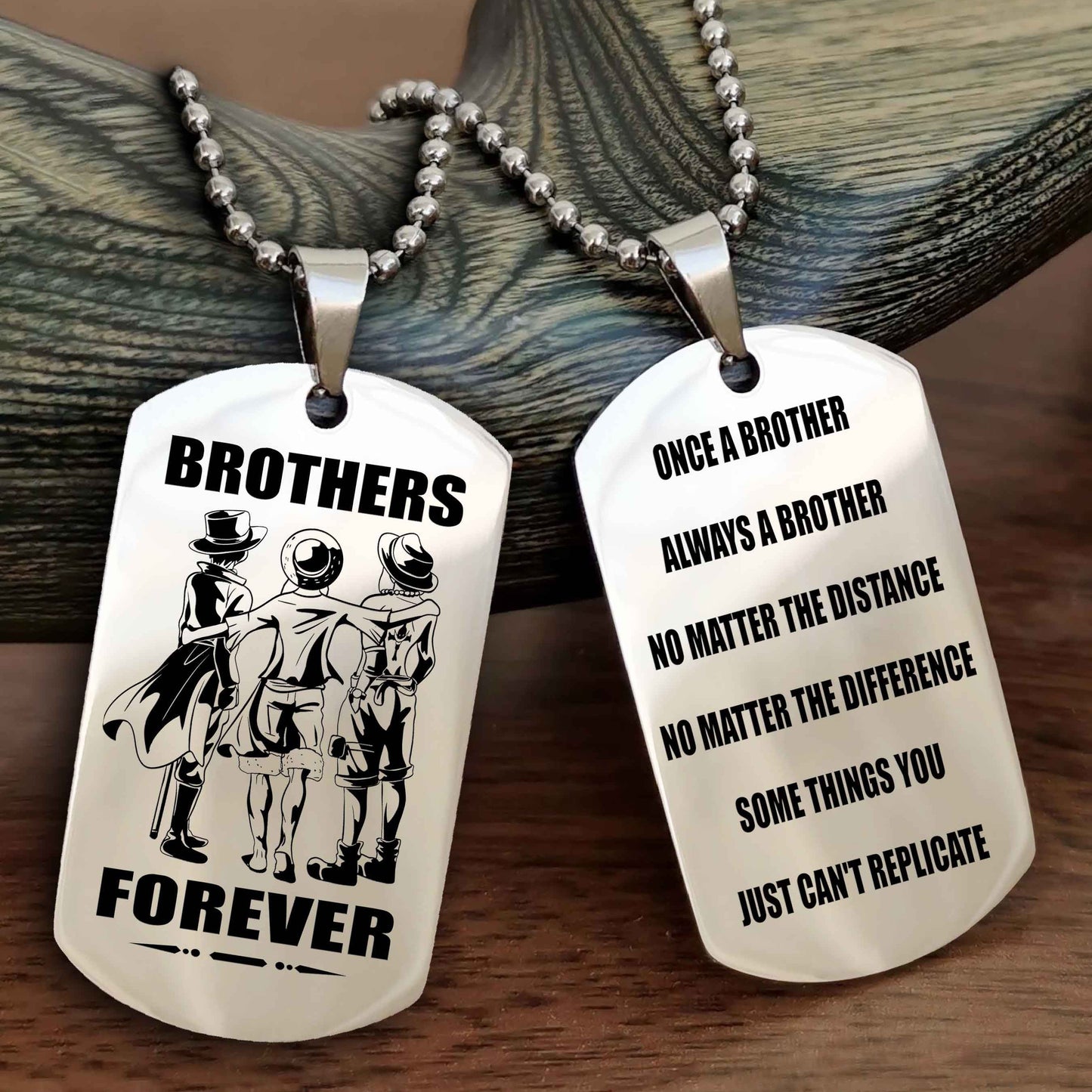 Cowboy Customizable engraved dog tag double sided gift from brother - Brother Forever Once A Brother Always A Brother