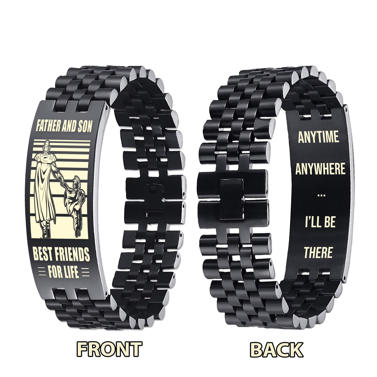 GK ANT Personalized Double Sided Bracelet Father And Son Best Friends For Life - Message on the back side