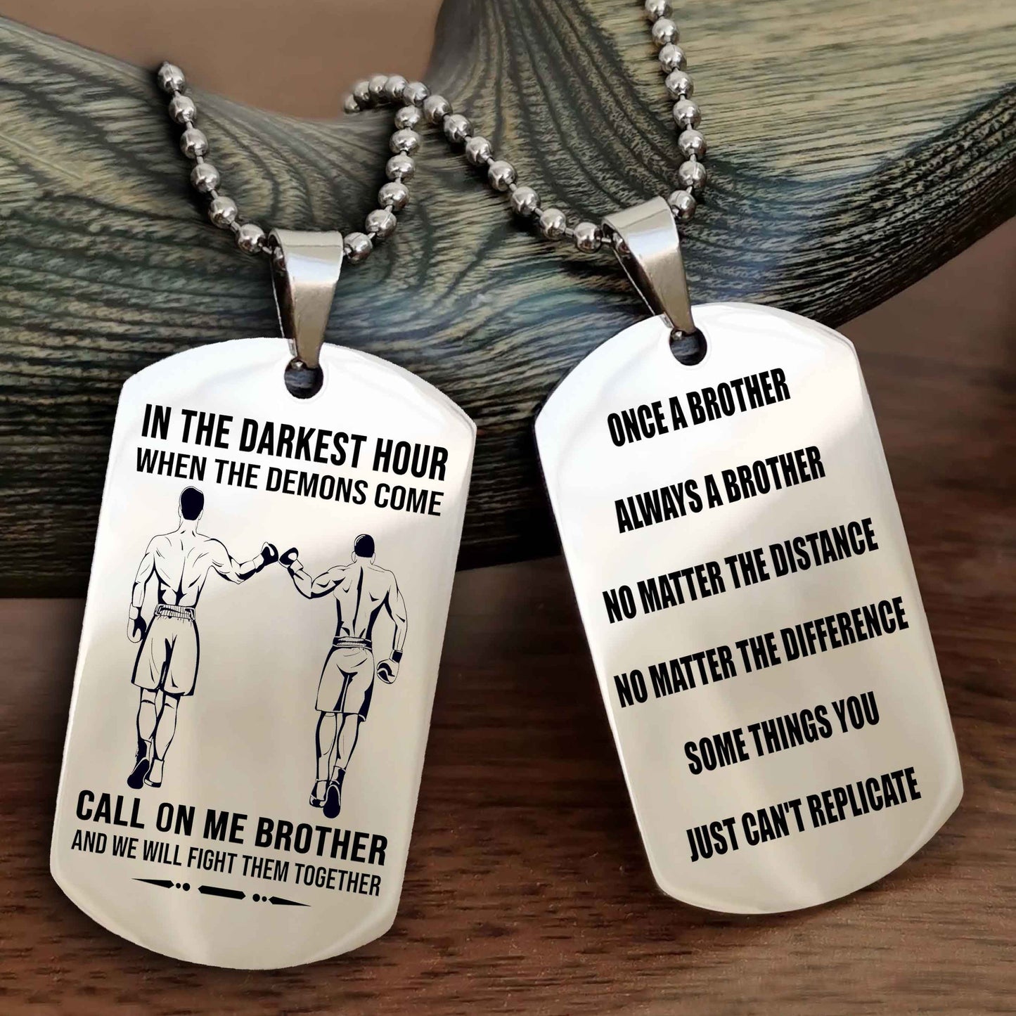 OP Customizable engraved dog tag double sided gift from brother Once A Brother Always A Brother