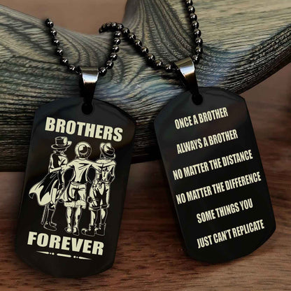 DRB Customizable engraved dog tag double sided gift from brother - Brother Forever Once A Brother Always A Brother