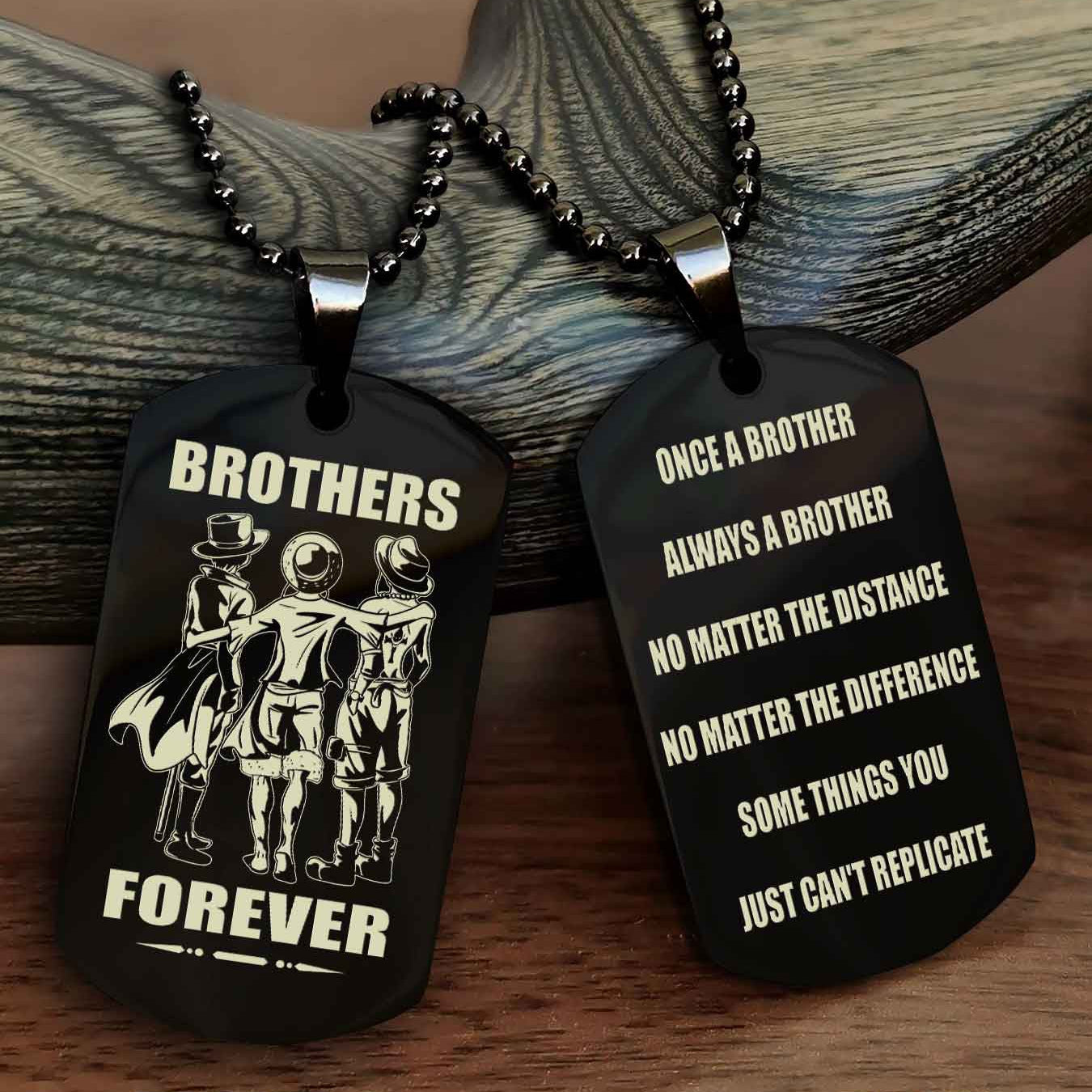 DRB Customizable engraved dog tag double sided gift from brother - Brother Forever Once A Brother Always A Brother