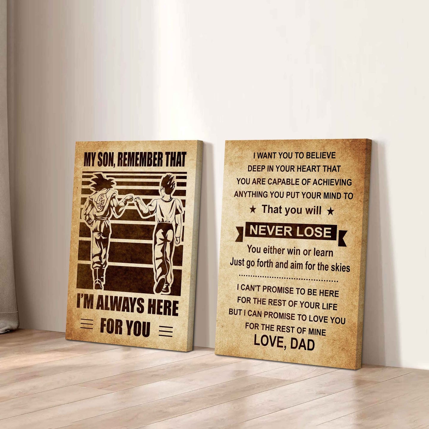 Combo 2 Sport Poster Canvas My Son Remember That - You Will Never Lose You Either Win Or Learn