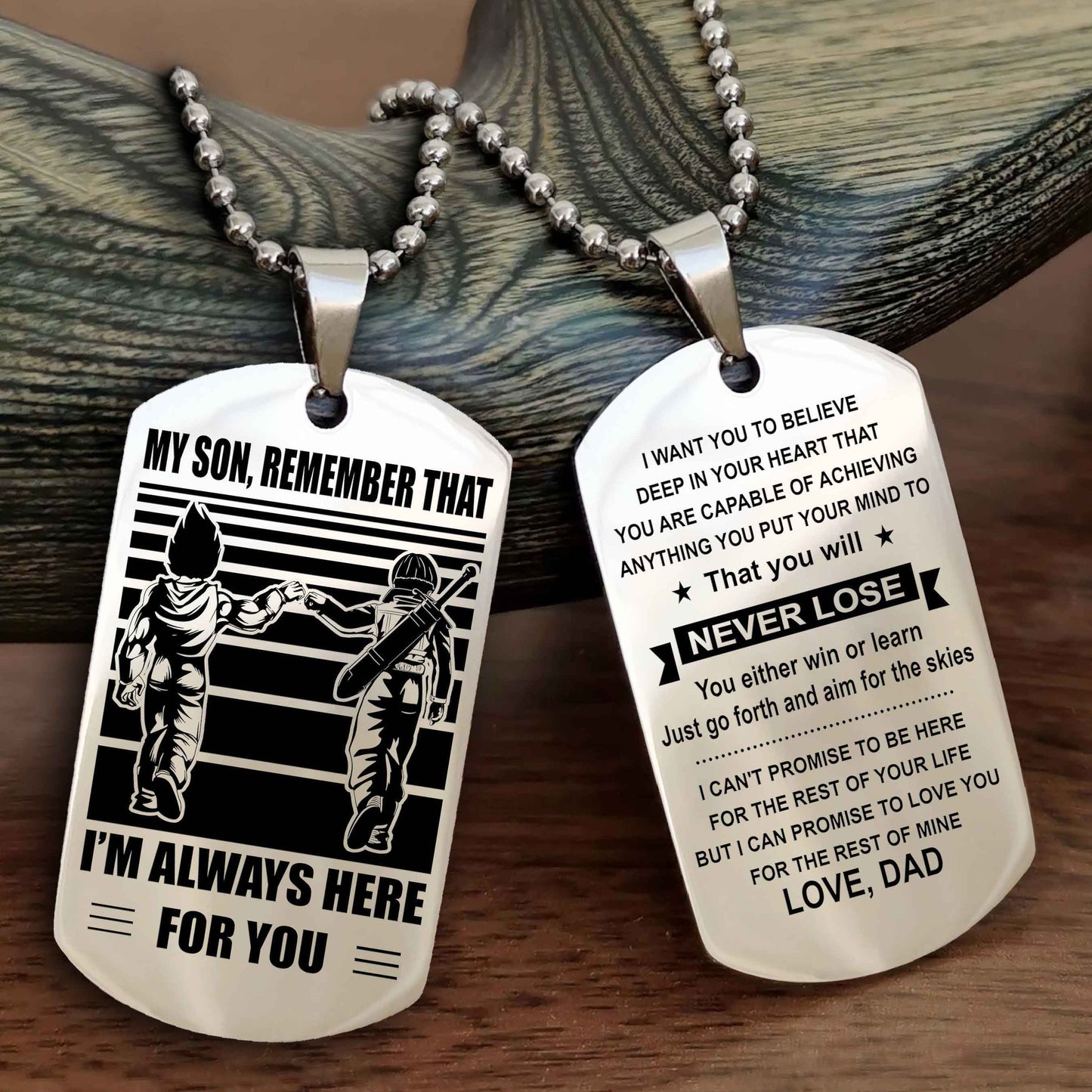 Samurai Personalized Double Sided Dog Tag My Son Remember That I Will Always Here You Will Never Lose You Either Win Or Learn