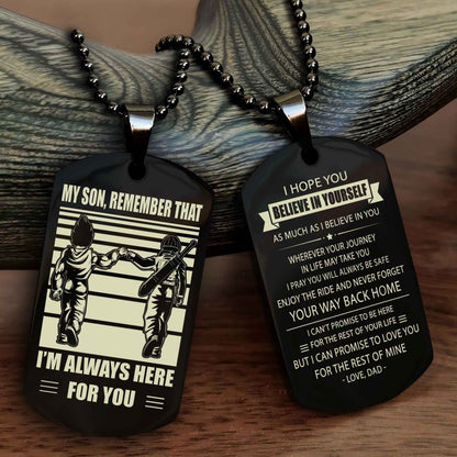 Samurai Personalized Double Sided Dog Tag My Son Remember That I Will Always Here Never Forget Your Way Back Home
