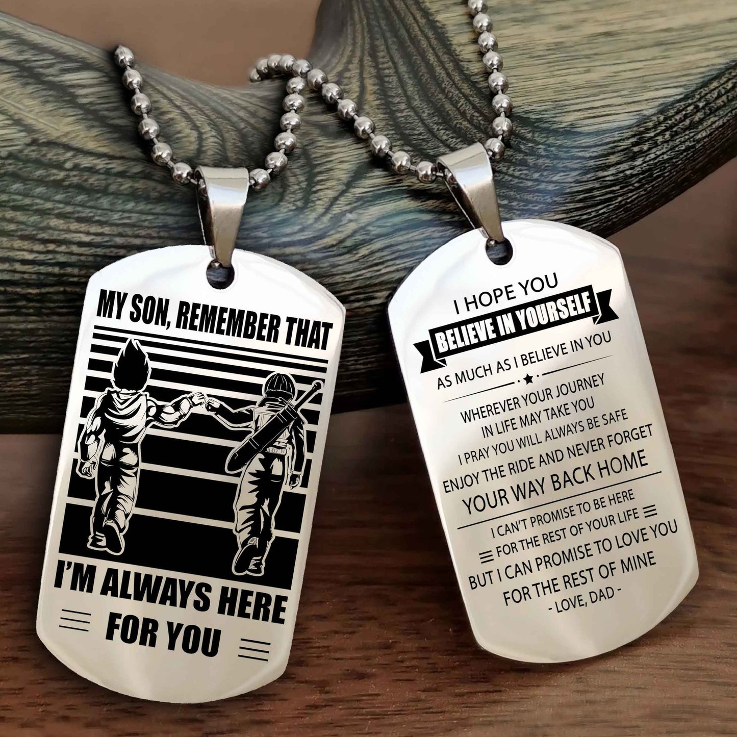 Samurai Personalized Double Sided Dog Tag My Son Remember That I Will Always Here Never Forget Your Way Back Home