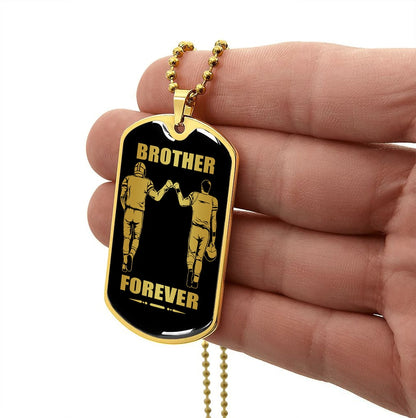 Viking-Military Chain (18K Gold Plated)-gifts from brother, n the darkest hour, When the demons come call on me brother and we will fight them together