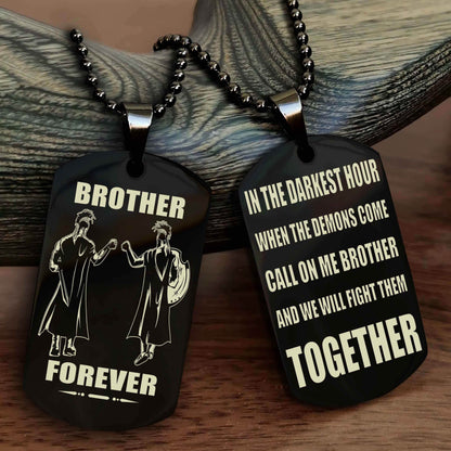 DRB Brother Personalized Double Sided Dog Tag For My Brother - Call On Me Brother And We Will Fight Them Together Gift For Your Friend