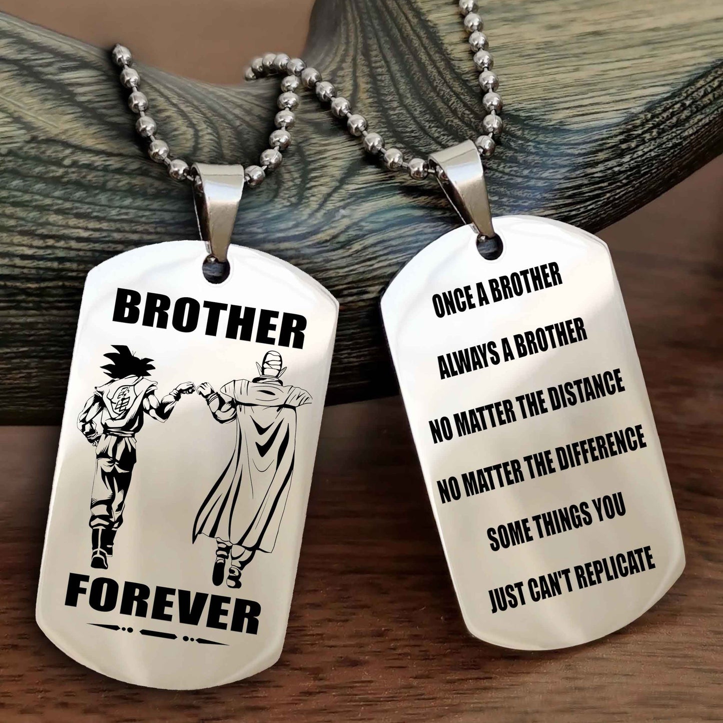Cowboy Customizable engraved dog tag double sided gift from brother - Brother Forever Once A Brother Always A Brother