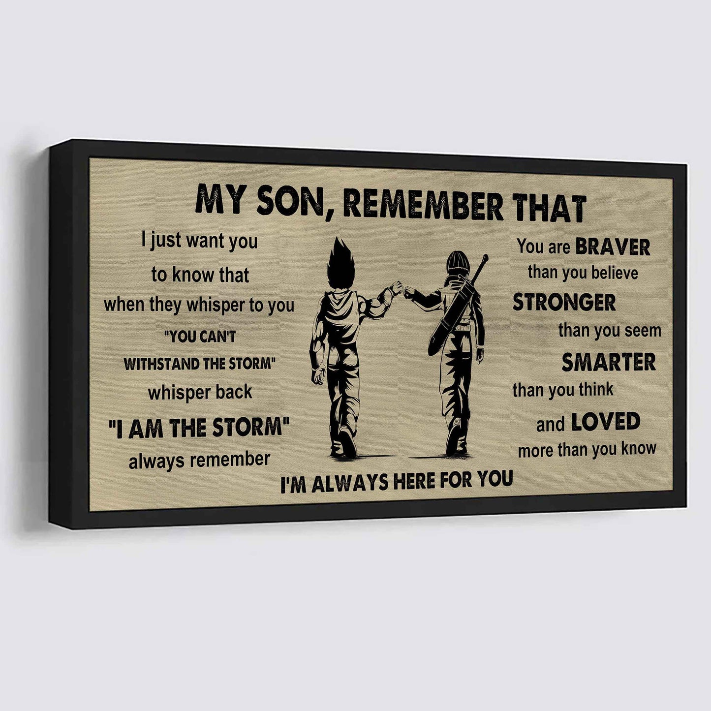 Personalized DRB Poster Canvas - My Son Remember That Whisper Back I Am The Storm