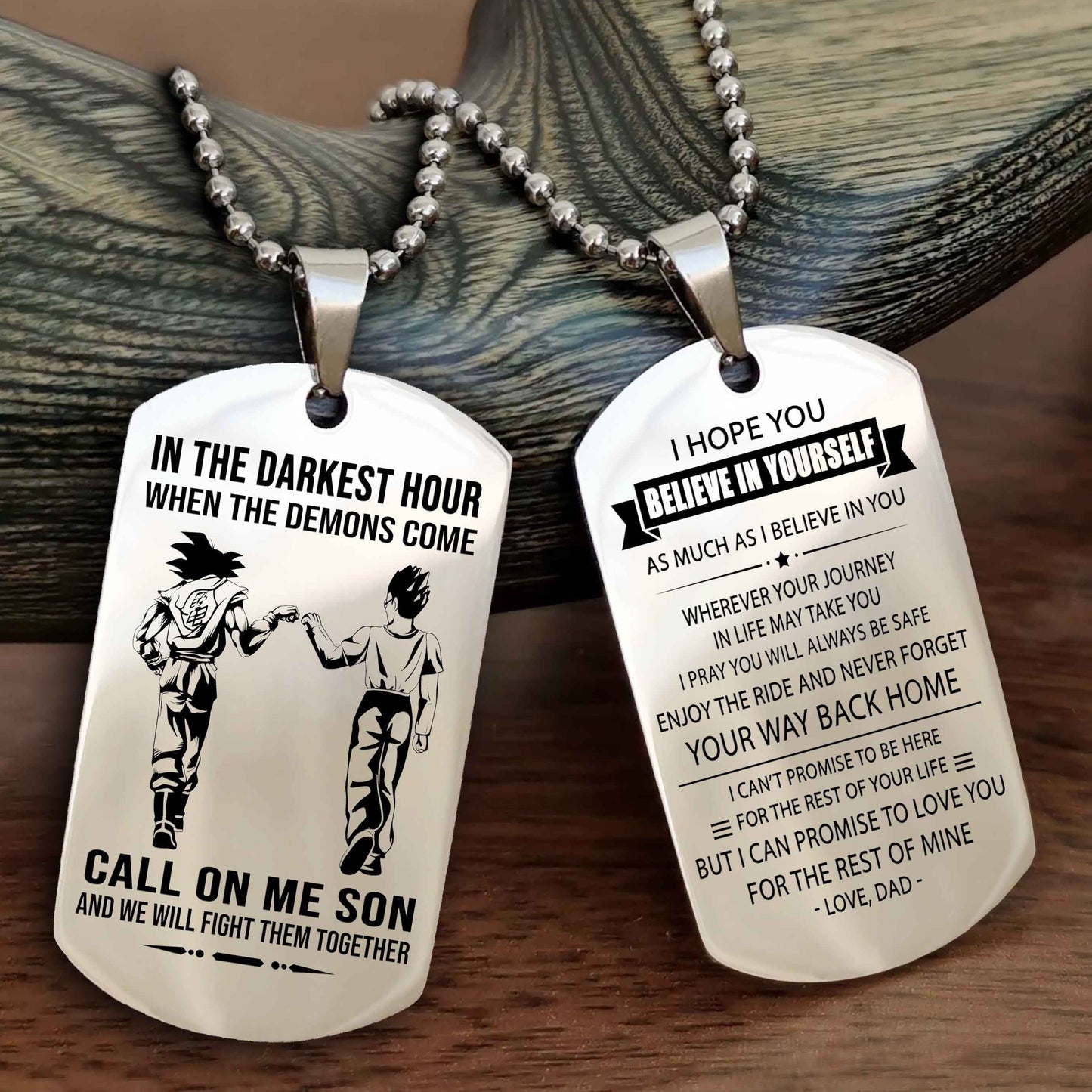 DRB Double Sided Dog Tag Call On Me Son - Gift For Son From Dad Never Forget Your Way Back Home