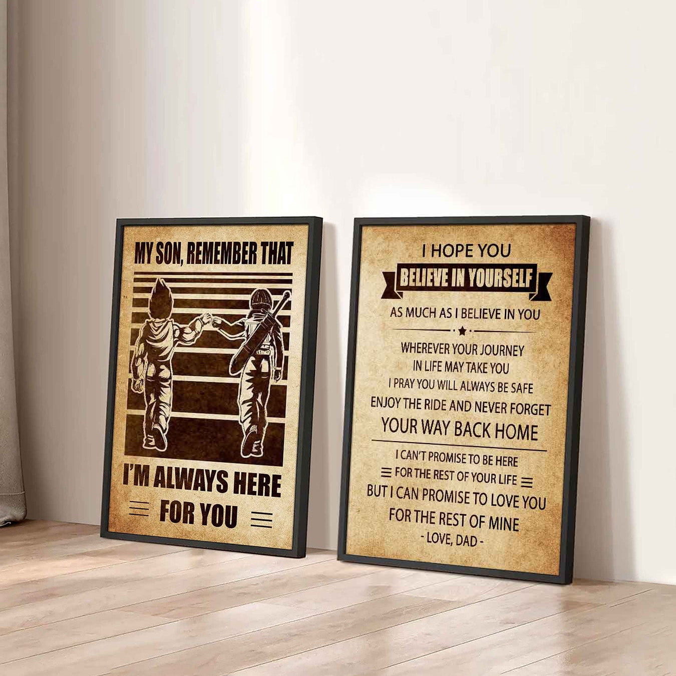 Combo 2 DRB Poster Canvas My Son Remember That - Never Forget Your Way Back Home
