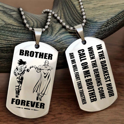 Knight templar Engraved Double Sided Dog Tag Call On Me Brother NAG Brothers Forever We Will Fight Them Together
