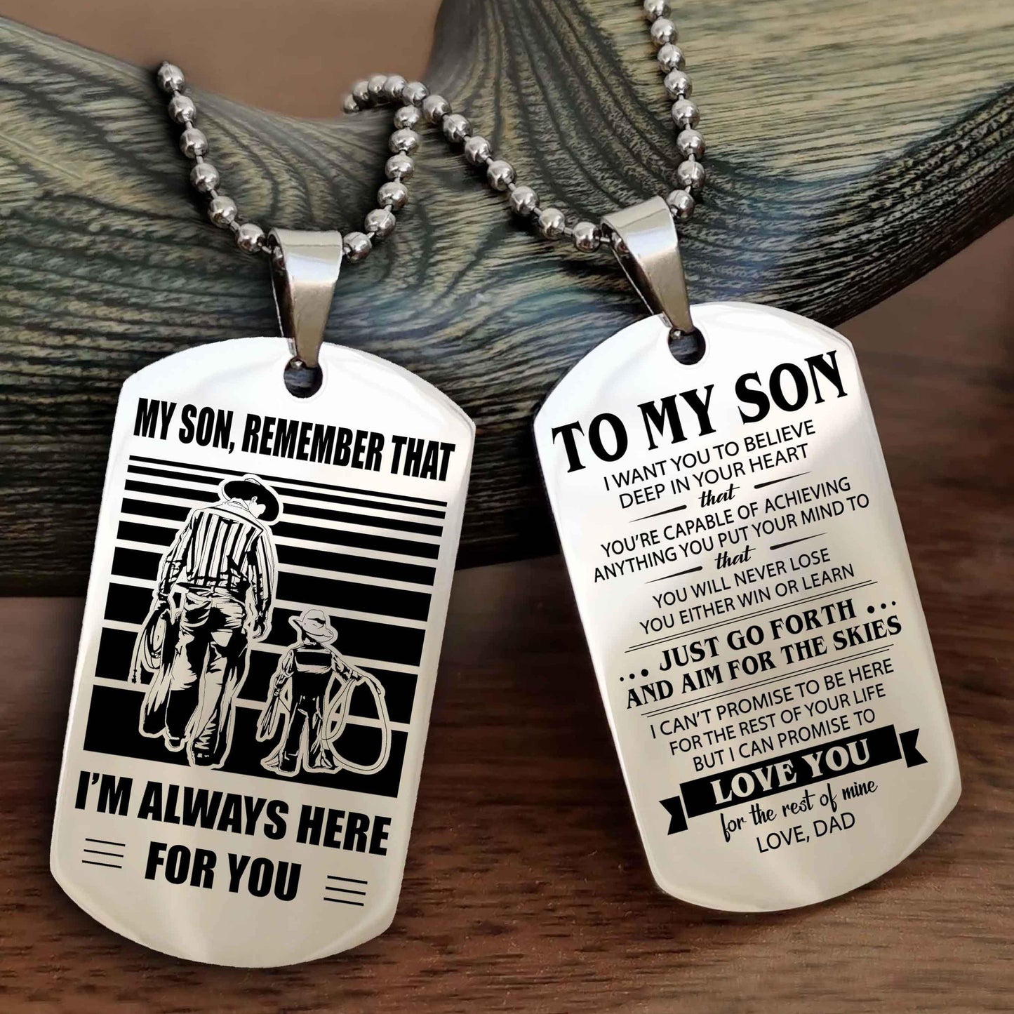 DRB Double Sided Dog Tag My Son Remember That - Gift For Son Just Go Forth And Aim For The Skies