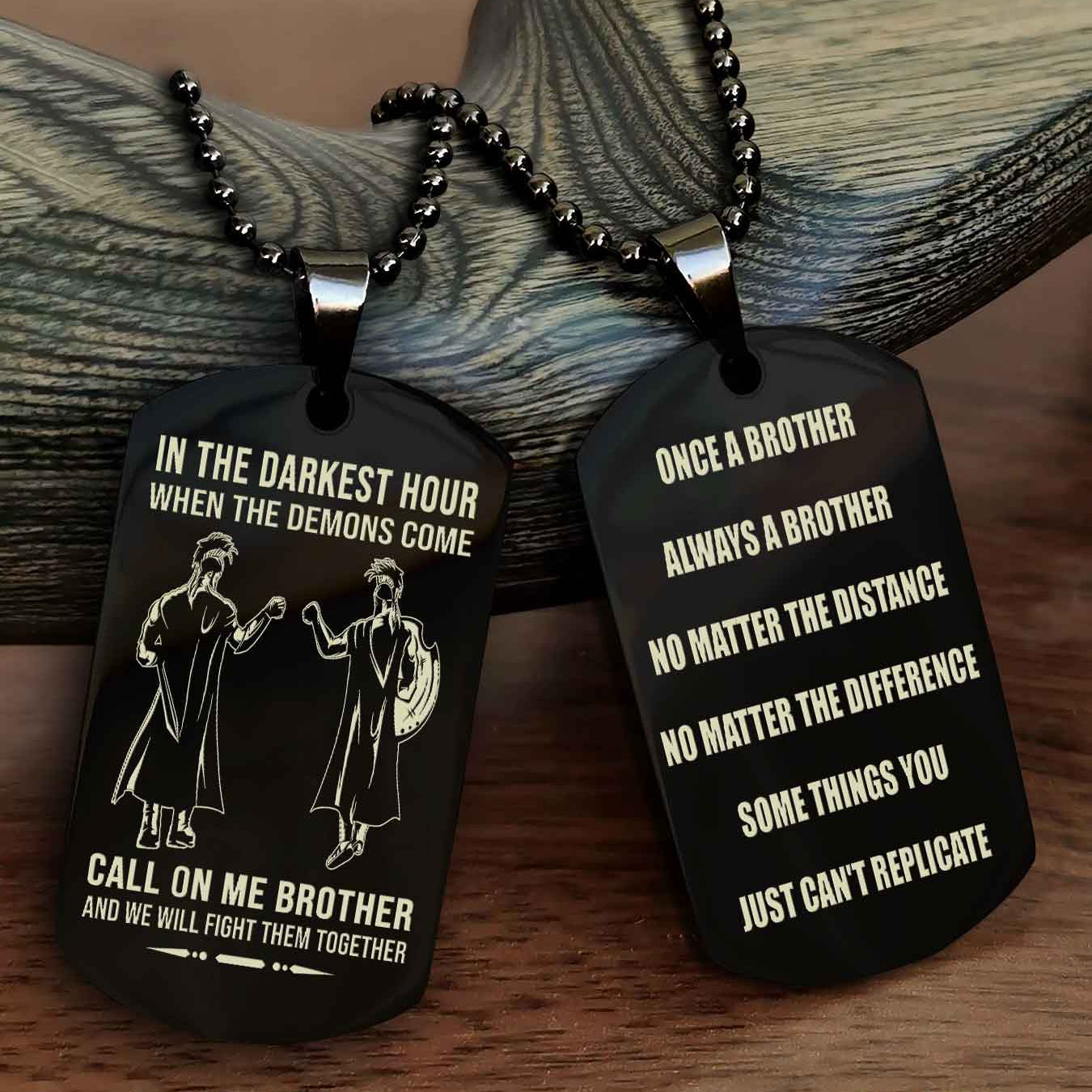 Cowboy Customizable engraved dog tag double sided gift from brother Once A Brother Always A Brother