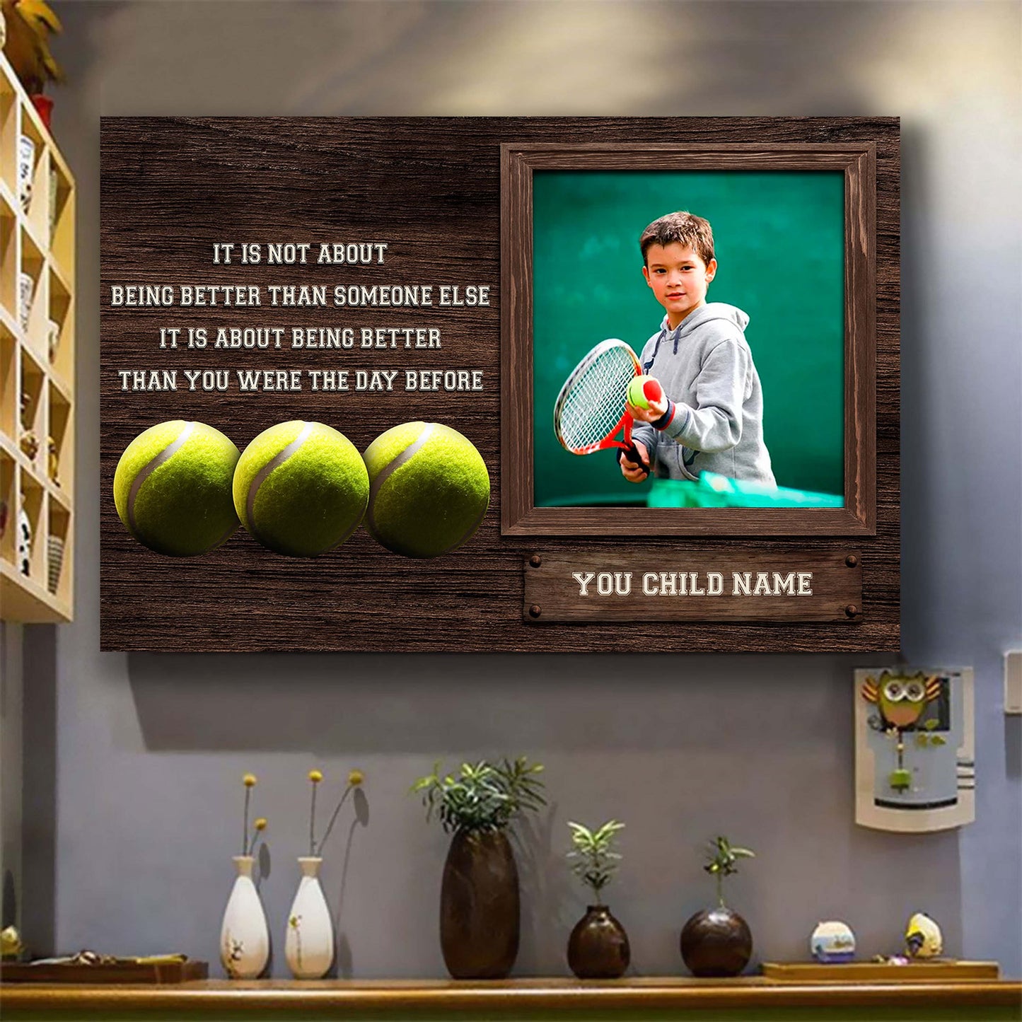 Soccer Personalized Picture And Name It's Not About Being Better Than Someone Else It's About Being Better Than You Were The Day Before