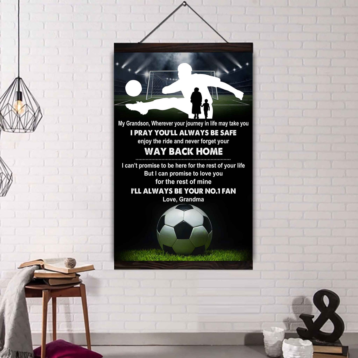 Hockey Poster Canvas Grandma To Grandson - Never Forget Your Way Back Home I Will Always Your No 1 Fan