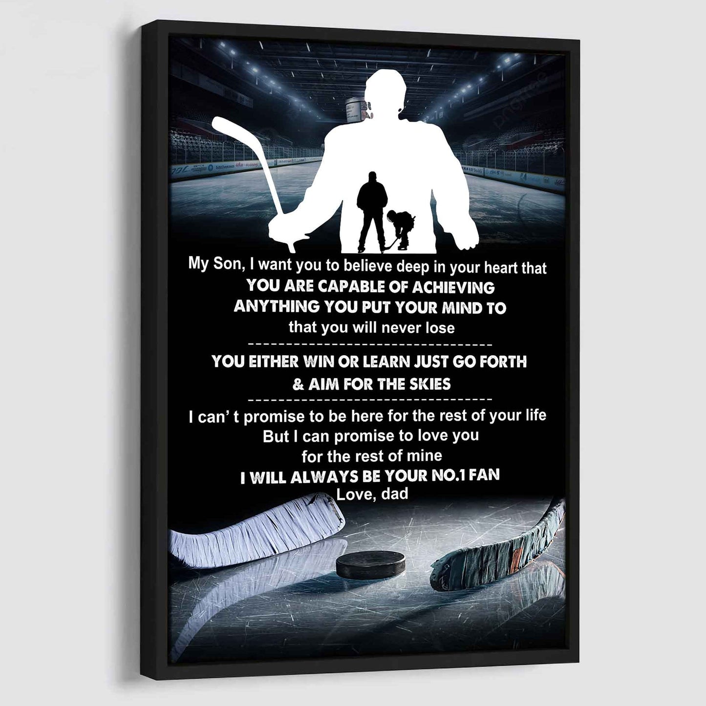 Baseball Poster Canvas Dad To Son - You Will Never Lose You Either Win Or Learn I Will Always Your No 1 Fan
