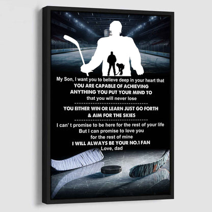 Baseball Poster Canvas Dad To Son - You Will Never Lose You Either Win Or Learn I Will Always Your No 1 Fan