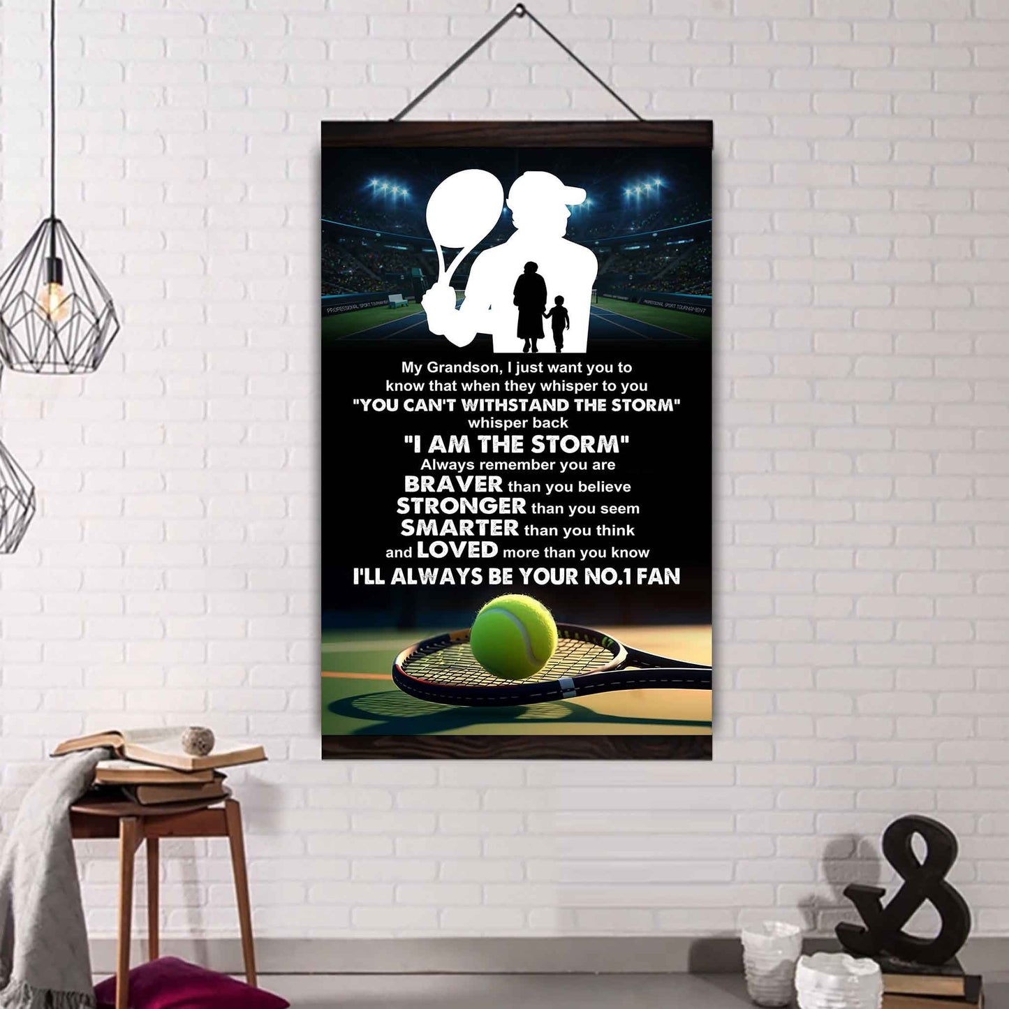 Baseball Poster Canvas Grandma To Grandson - Whisper Back I Am The Storm I Will Always Your No 1 Fan